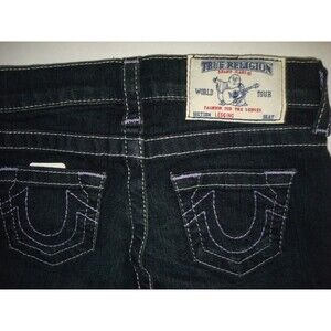 New Girls NWT $106 True Religion Brand Jeans 5 Legging Jegging Blue Purple Dark